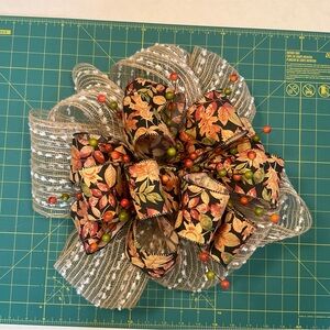 Beautiful wire ribbon fall bow